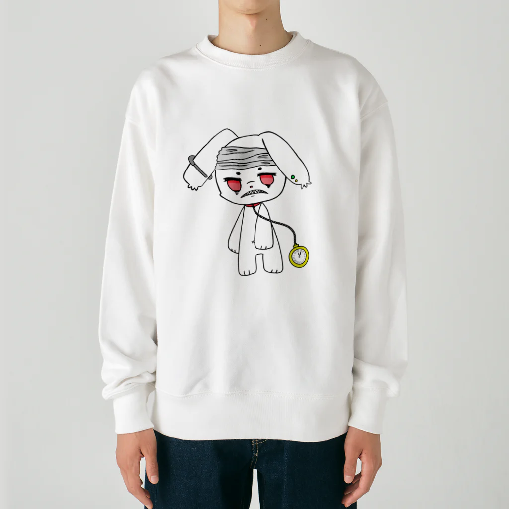 Chashireの白うさぎ Heavyweight Crew Neck Sweatshirt