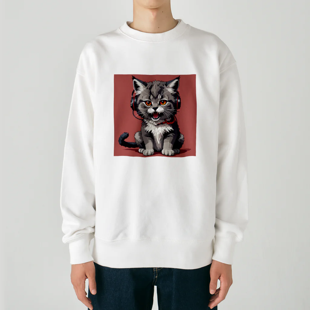 fuku_tochi shopの子猫の雄叫び Heavyweight Crew Neck Sweatshirt