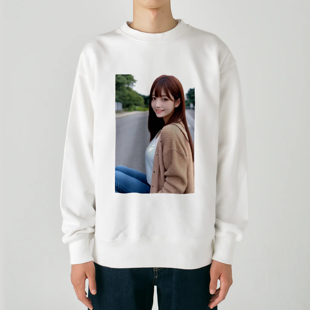 AI美女大好きクラブのAI美女とデート2 Heavyweight Crew Neck Sweatshirt