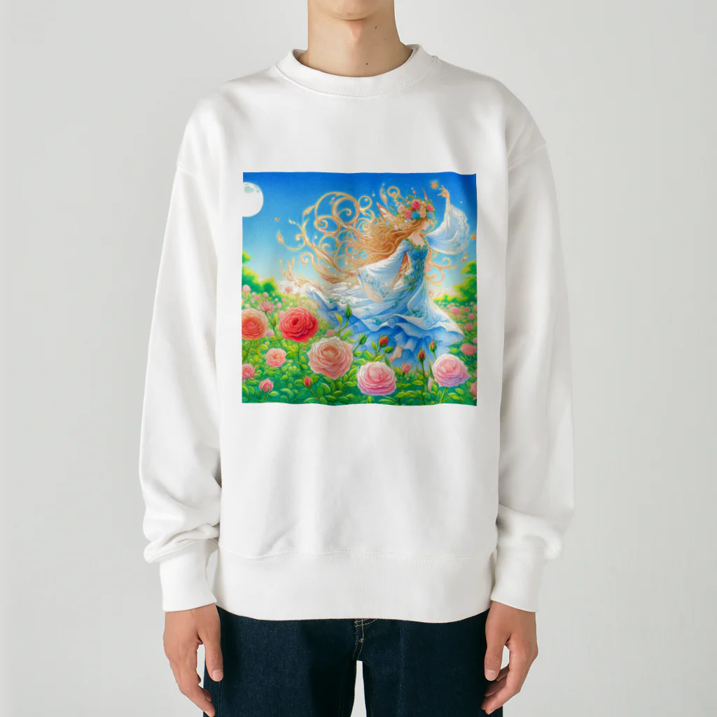 huwari-hanaakariのバラ Heavyweight Crew Neck Sweatshirt