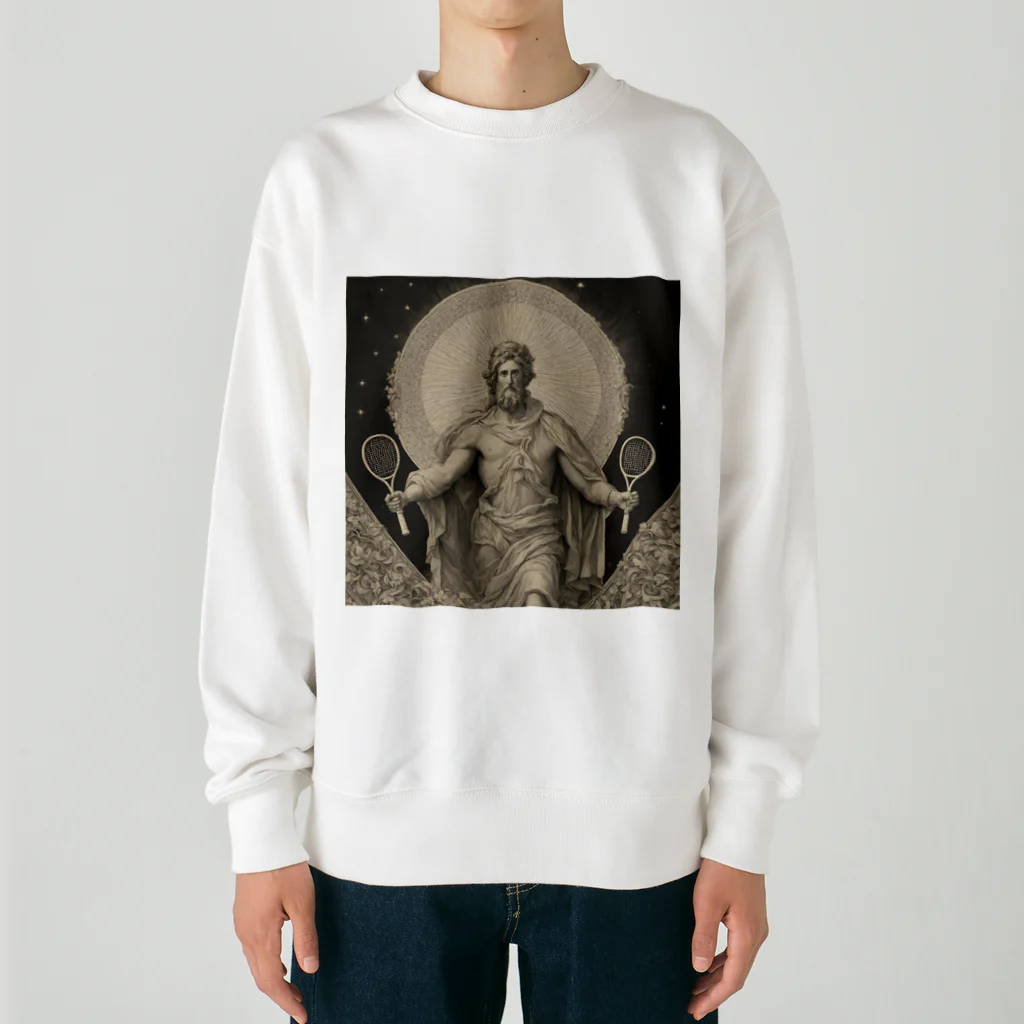 柴犬とテニスのGod of tennis Heavyweight Crew Neck Sweatshirt