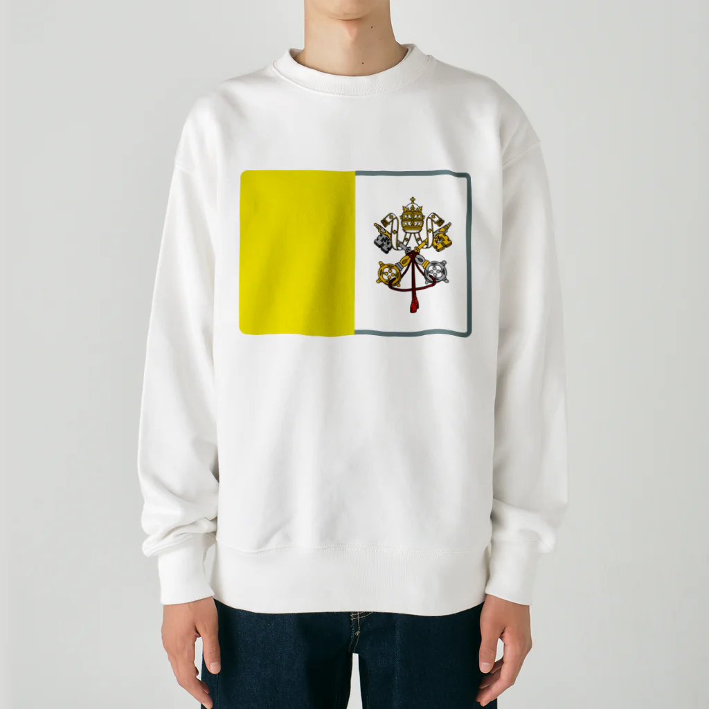 お絵かき屋さんのバチカンの国旗 Heavyweight Crew Neck Sweatshirt