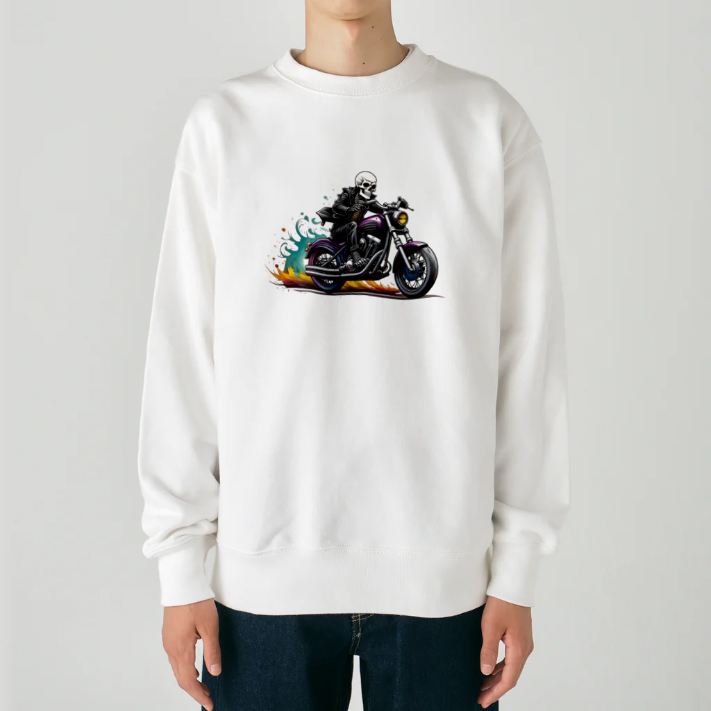 shime_savaのベタなスカルライダー Heavyweight Crew Neck Sweatshirt