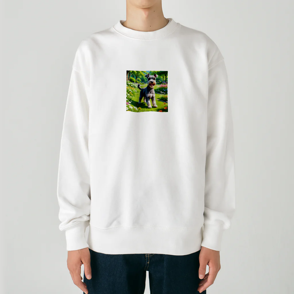 Keeiiのお散歩×ミニチュアシュナウザー Heavyweight Crew Neck Sweatshirt