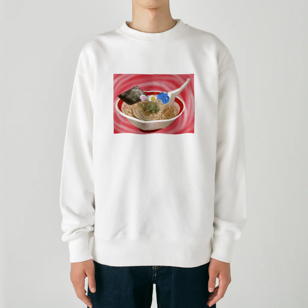 sayayanのラーメンどっぷりくん Heavyweight Crew Neck Sweatshirt