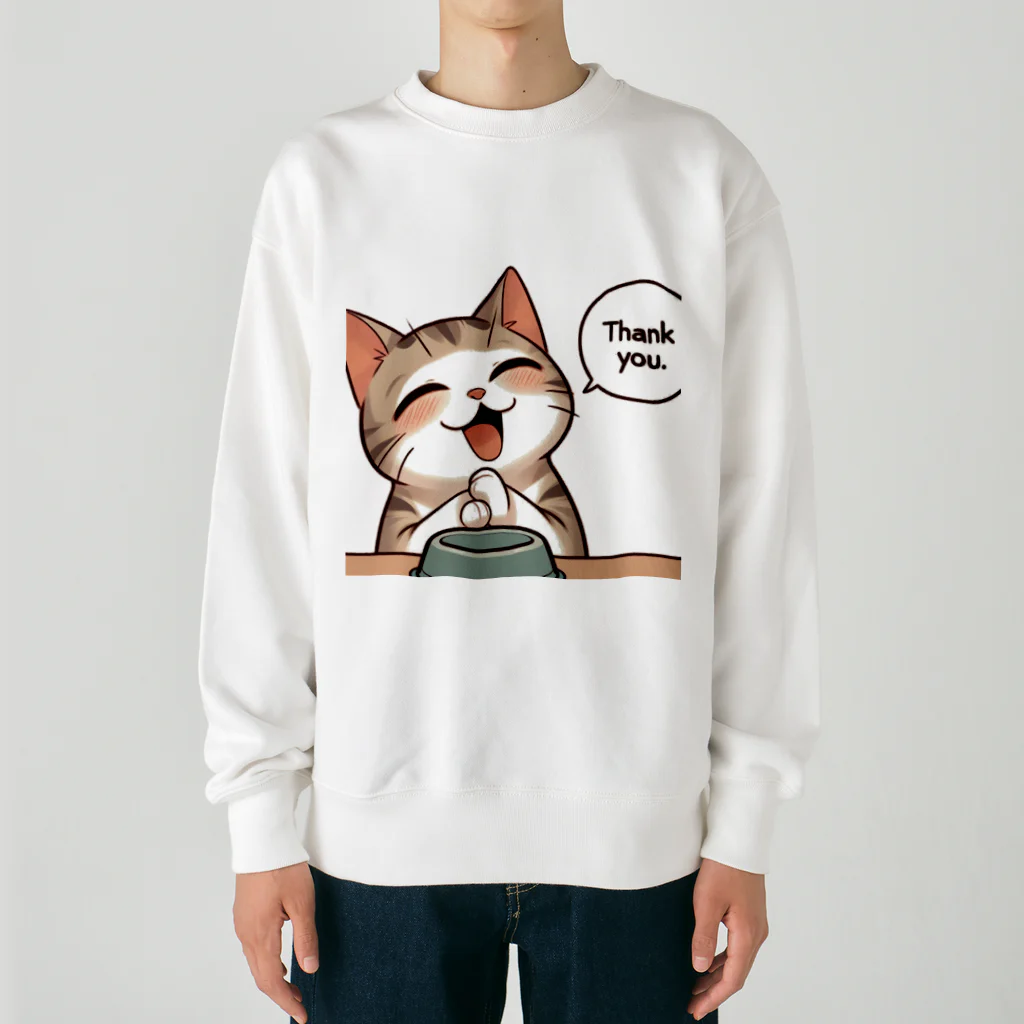 ニャンHouseのサンキュー猫 Heavyweight Crew Neck Sweatshirt