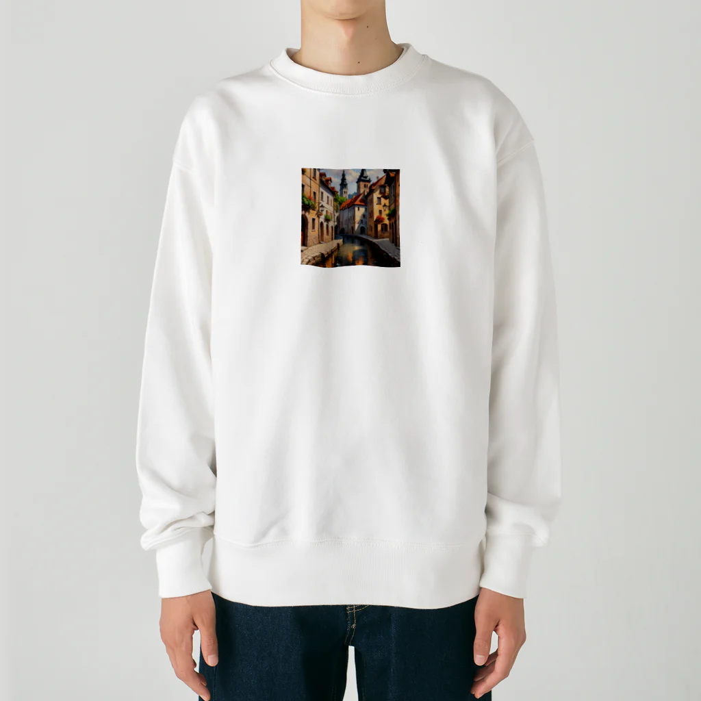 11mi_mi11の古き町並み Heavyweight Crew Neck Sweatshirt