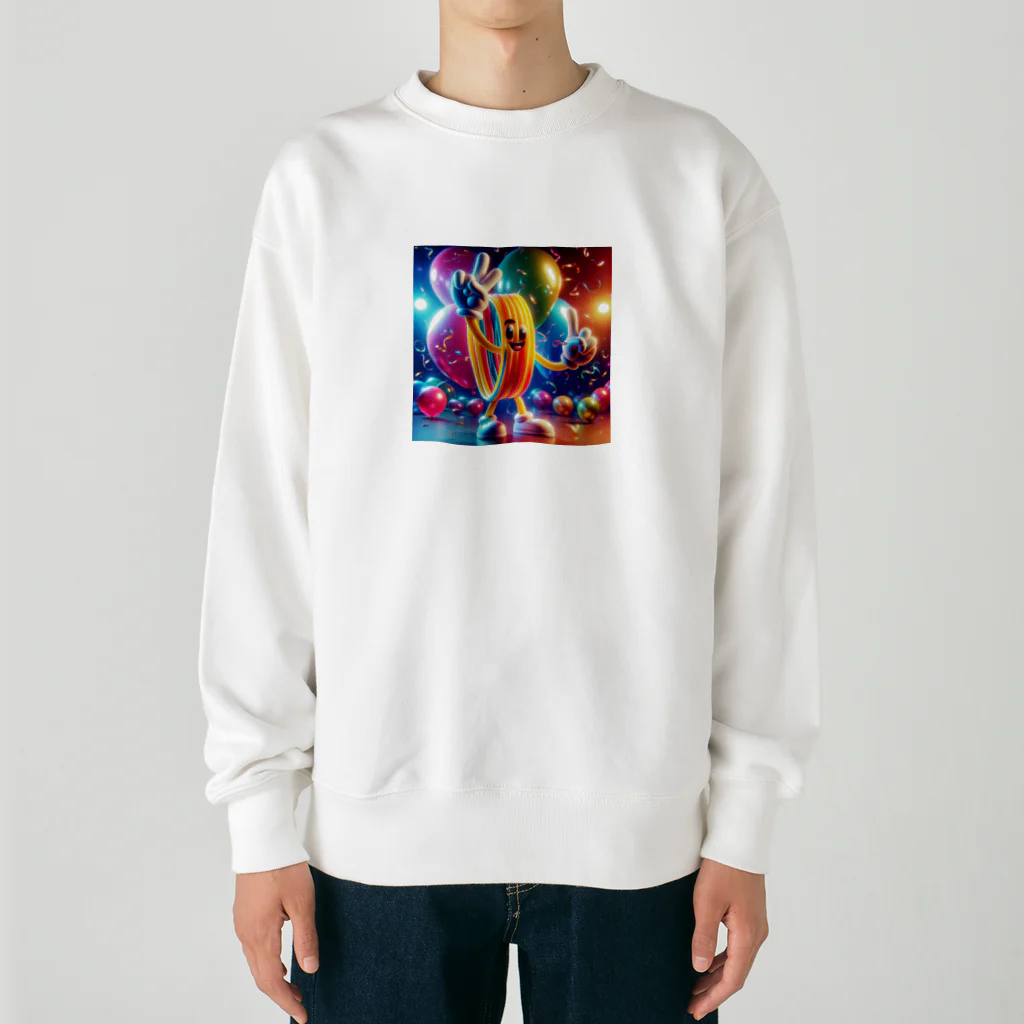 らばーばんどすとあの人型輪ゴム【イラスト風】 Heavyweight Crew Neck Sweatshirt