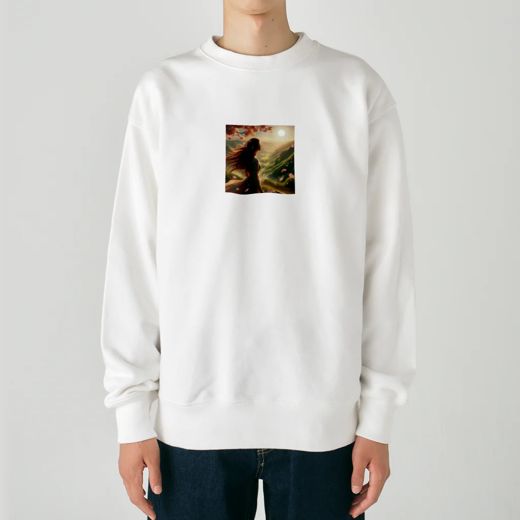 SWQAの春風に吹かれる女王 Heavyweight Crew Neck Sweatshirt