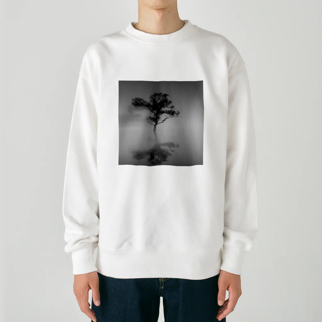 million-mindの朝靄の湖畔に浮かぶ木 Heavyweight Crew Neck Sweatshirt