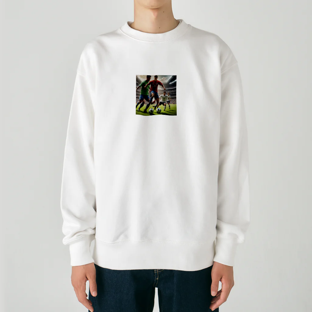 ツッキー★のカッコいいサッカー画像グッズです Heavyweight Crew Neck Sweatshirt