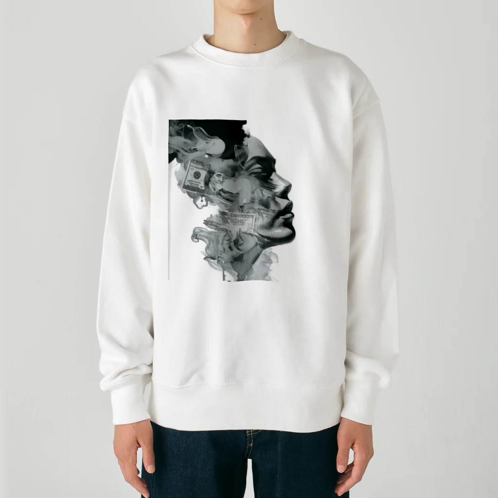 Lycoris Ant～リコリスアント～のアート「女性の横顔」 Heavyweight Crew Neck Sweatshirt