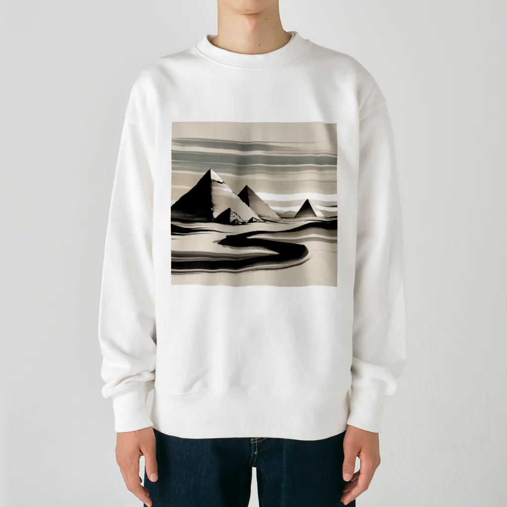 Hey和のピラミッド　世界遺産　日本風 Heavyweight Crew Neck Sweatshirt