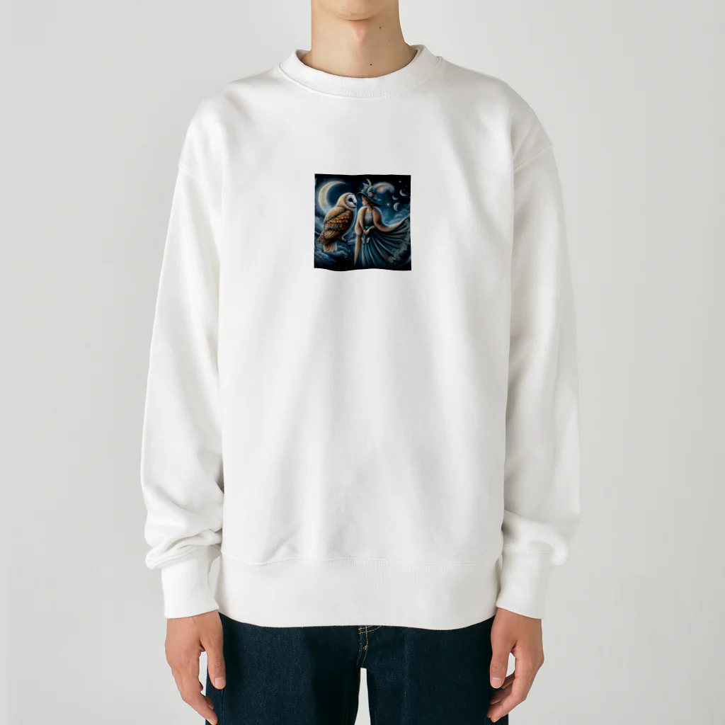 SWQAのフクロウと彼女 Heavyweight Crew Neck Sweatshirt