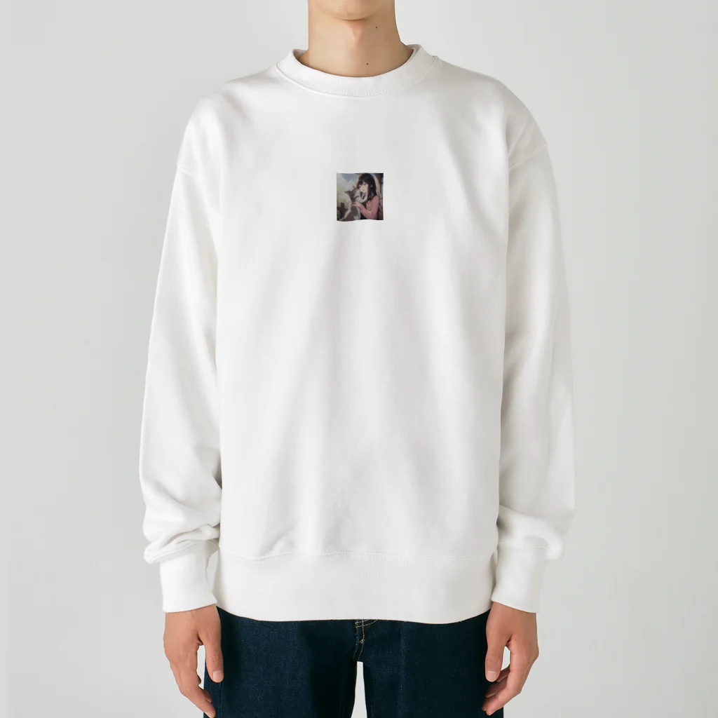 ithukushima09のネコとの出会い Heavyweight Crew Neck Sweatshirt