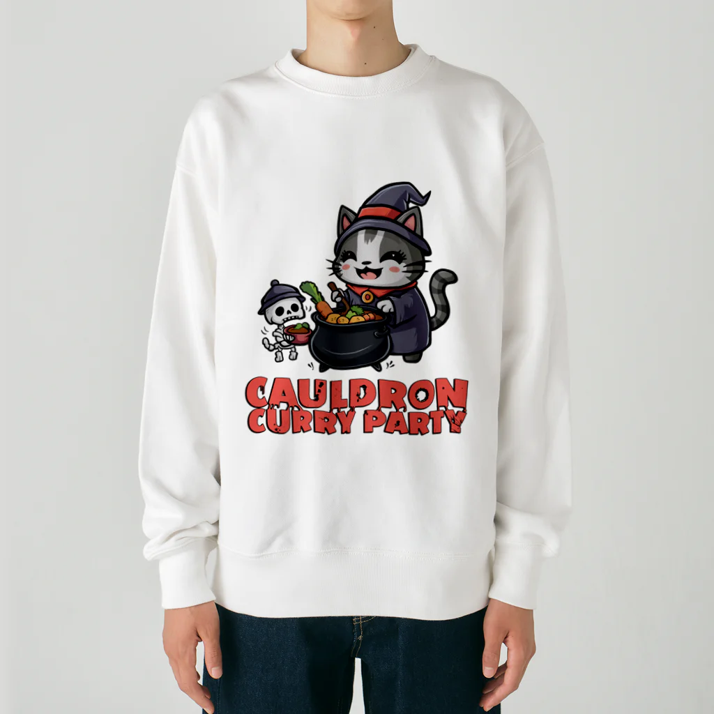 Stylo Tee Shopのネクロマンサーのネコさんのカレーパーティー Heavyweight Crew Neck Sweatshirt