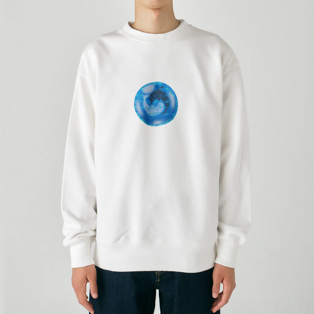 aqua_bioの太陰大極イルカの宝石 Heavyweight Crew Neck Sweatshirt