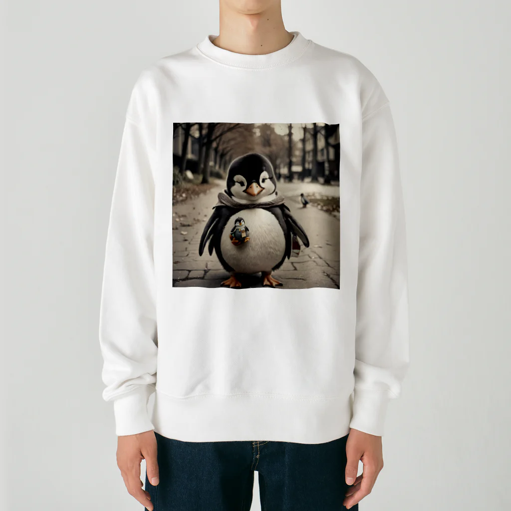 Mt_hatakeのお出かけペンギン Heavyweight Crew Neck Sweatshirt