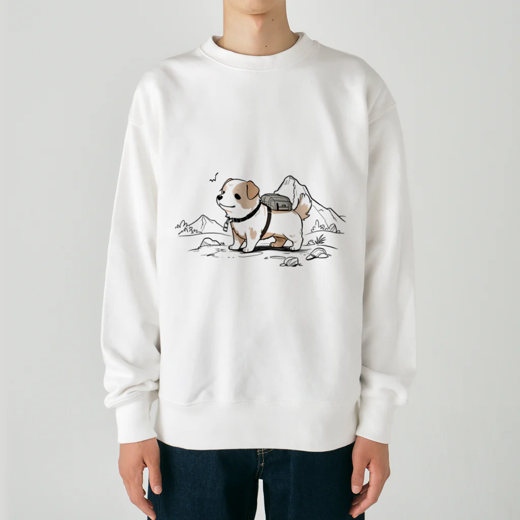 ganeshaのかわいい犬のバックグラウン Heavyweight Crew Neck Sweatshirt