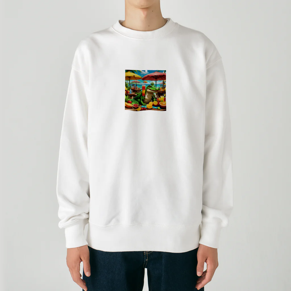 さぷのバカンスなワニ Heavyweight Crew Neck Sweatshirt