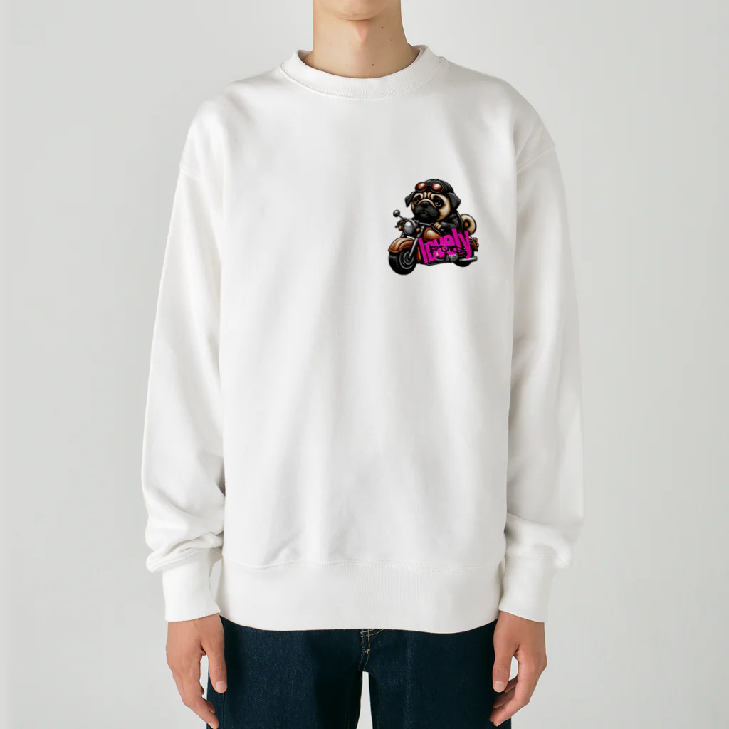 ふんわか ぷにゅのラブリーパグ Heavyweight Crew Neck Sweatshirt