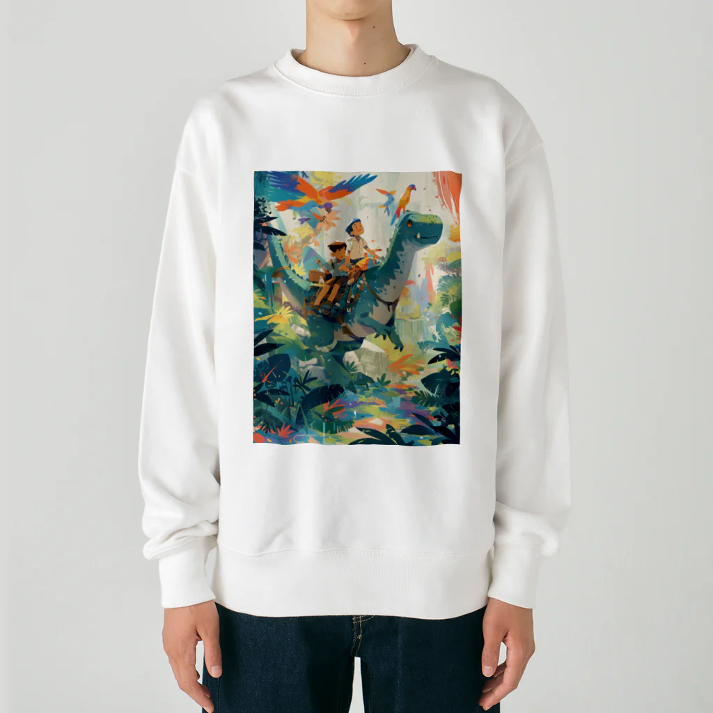 AQUAMETAVERSEの恐竜とジヤングル探検　なでしこ1478 Heavyweight Crew Neck Sweatshirt