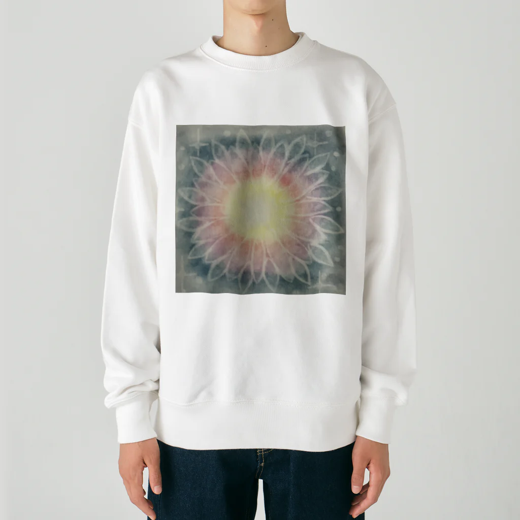 光のパステルアート　Hisaの光のパステルアート　涼しい光 Heavyweight Crew Neck Sweatshirt