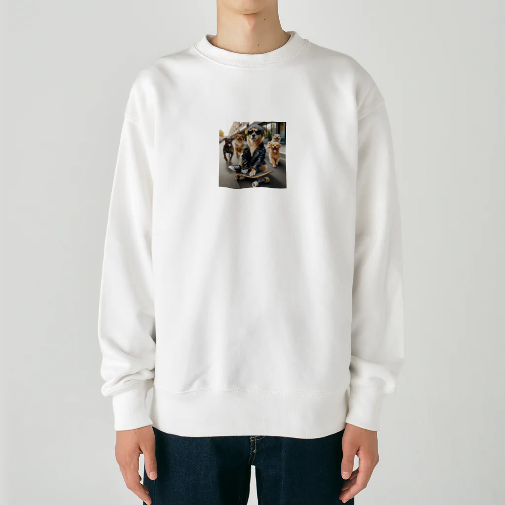 けいちゃんショップのスケートボードの犬 グッズ Heavyweight Crew Neck Sweatshirt