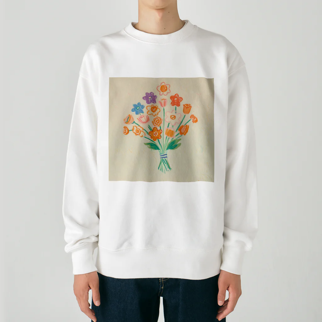 ひちゃんのお絵描きのお絵描き花束 Heavyweight Crew Neck Sweatshirt