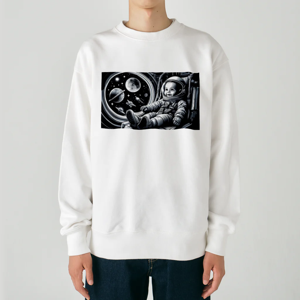 Chika Lewisの宇宙船に乗った赤ちゃん4 Heavyweight Crew Neck Sweatshirt