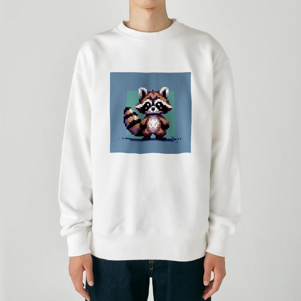 himajinseijin01のドット絵アライグマちゃんTシャツサイズ Heavyweight Crew Neck Sweatshirt