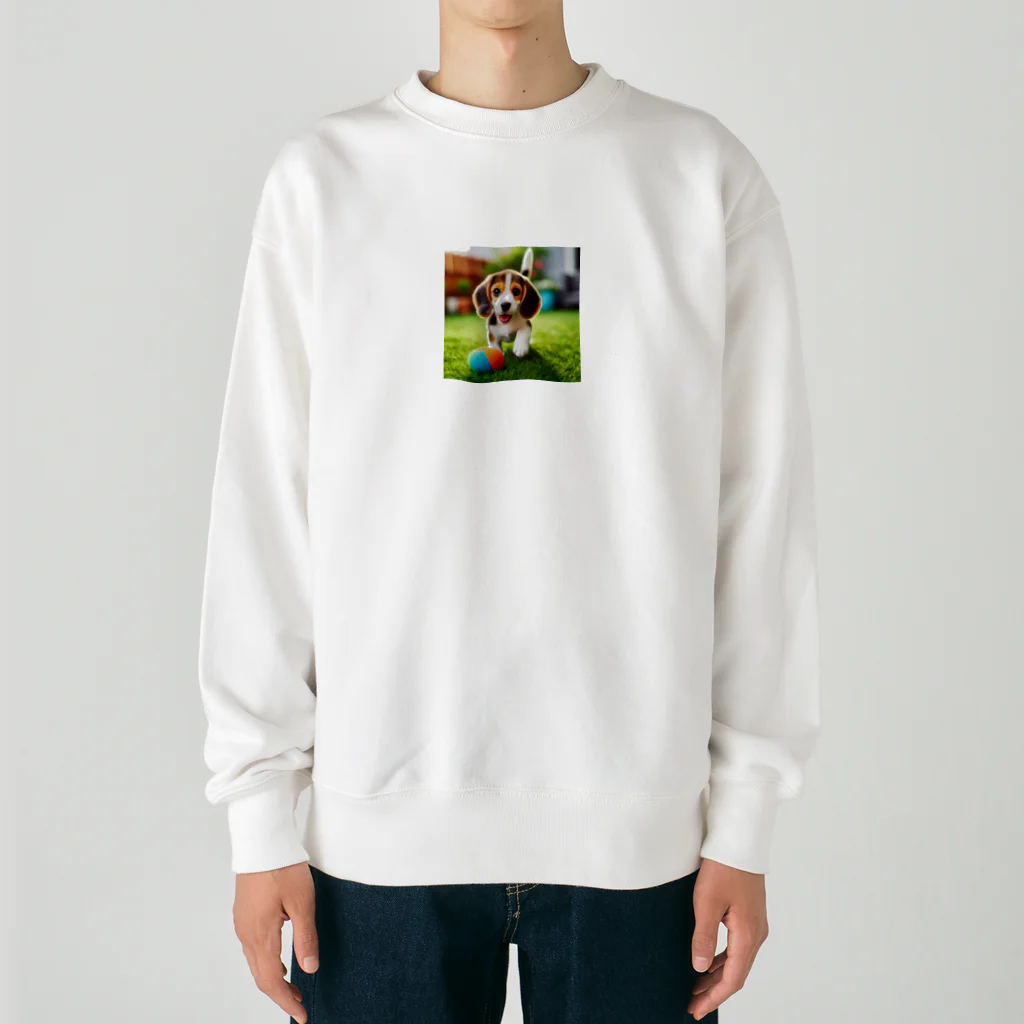 カジノ屋のビーグル犬キキちゃん Heavyweight Crew Neck Sweatshirt