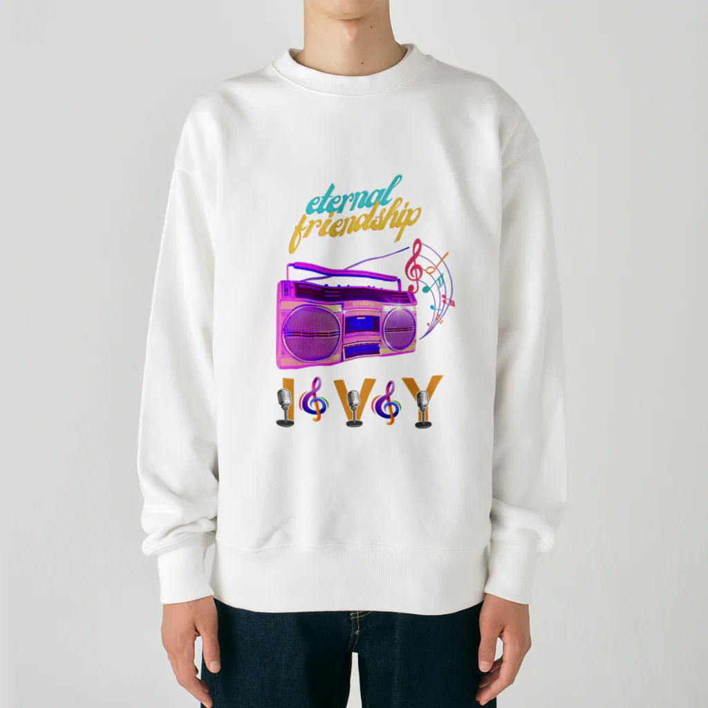 ivybloonの懐かしいラジカセ Heavyweight Crew Neck Sweatshirt