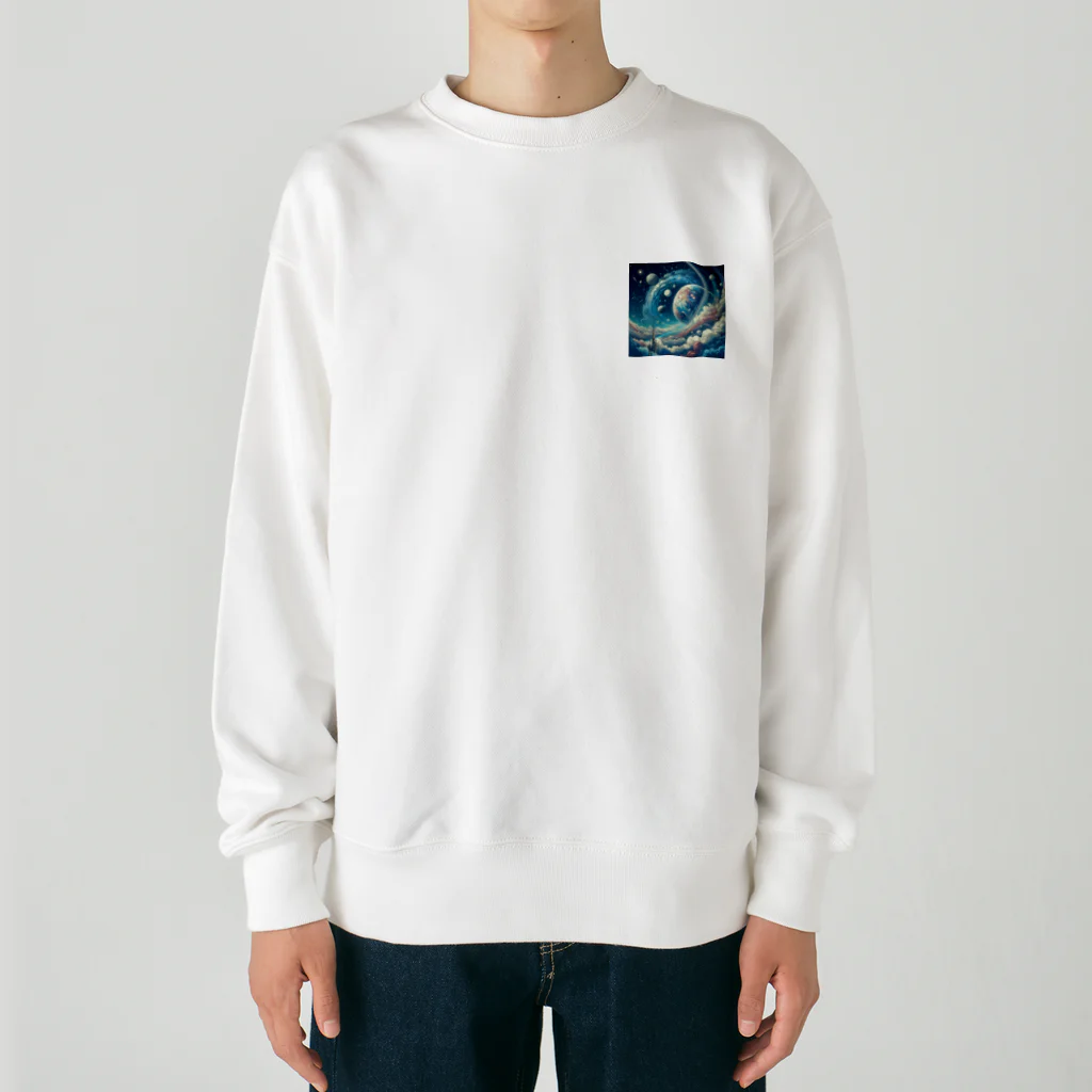 kinakomorinagaの壮大な宇宙空間 Heavyweight Crew Neck Sweatshirt