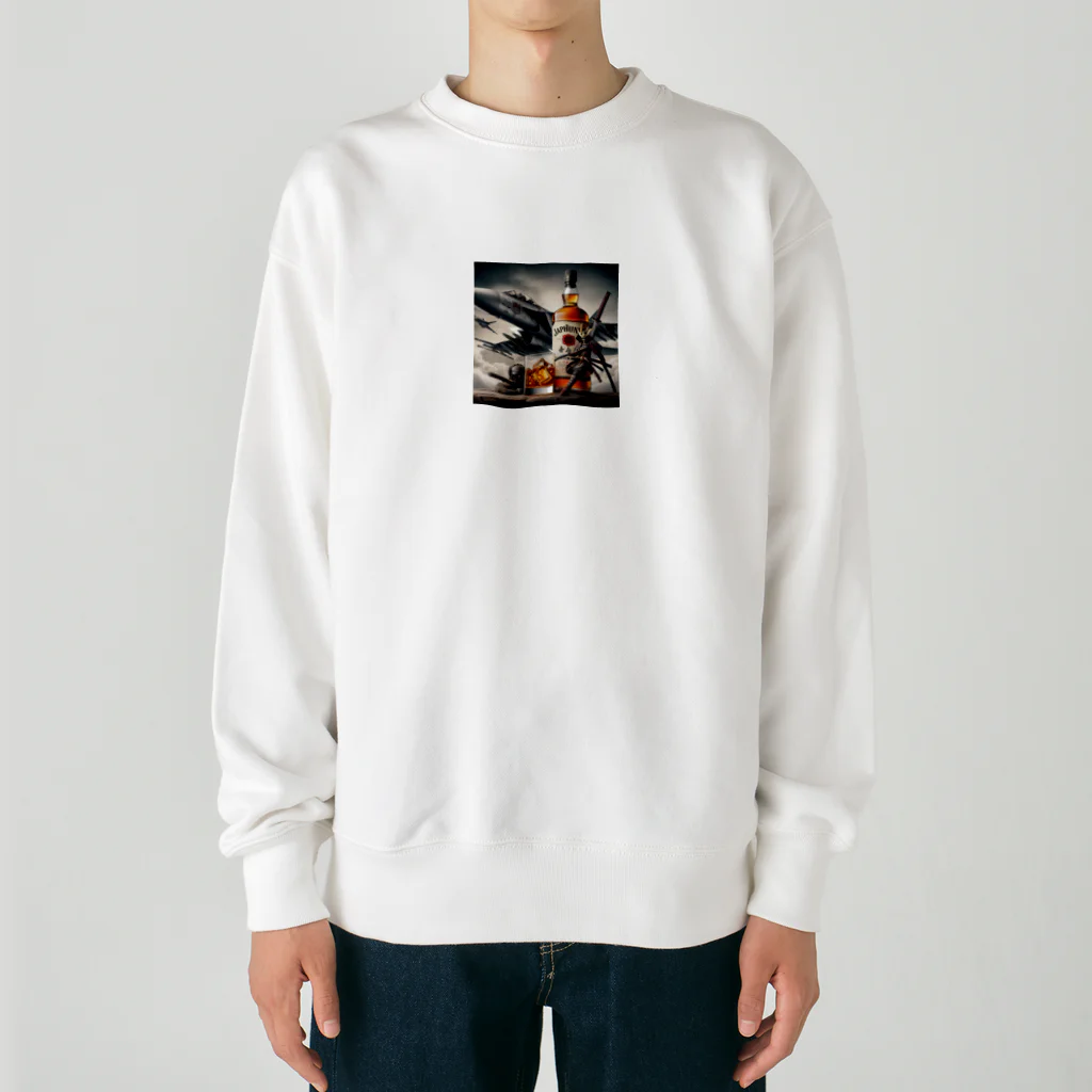 HECreaterの戦闘機と武士 Heavyweight Crew Neck Sweatshirt