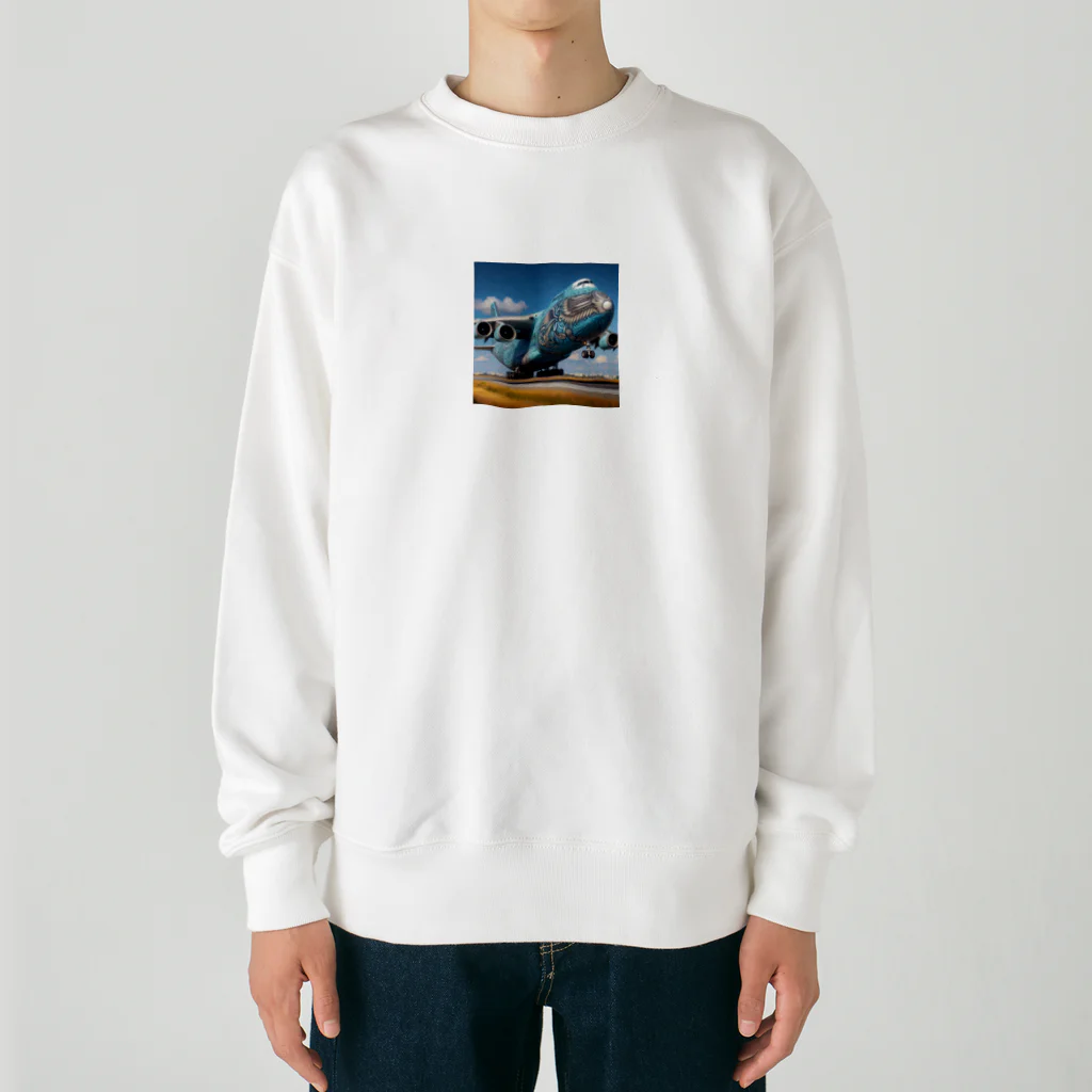 HECreaterのアート貨物機 Heavyweight Crew Neck Sweatshirt