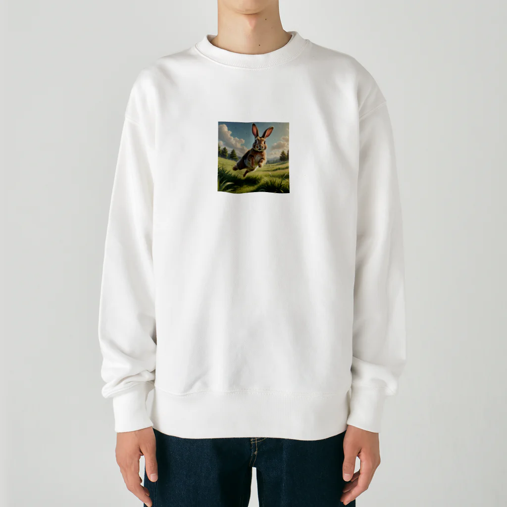 cute in cool shopの跳ねているウサギ Heavyweight Crew Neck Sweatshirt