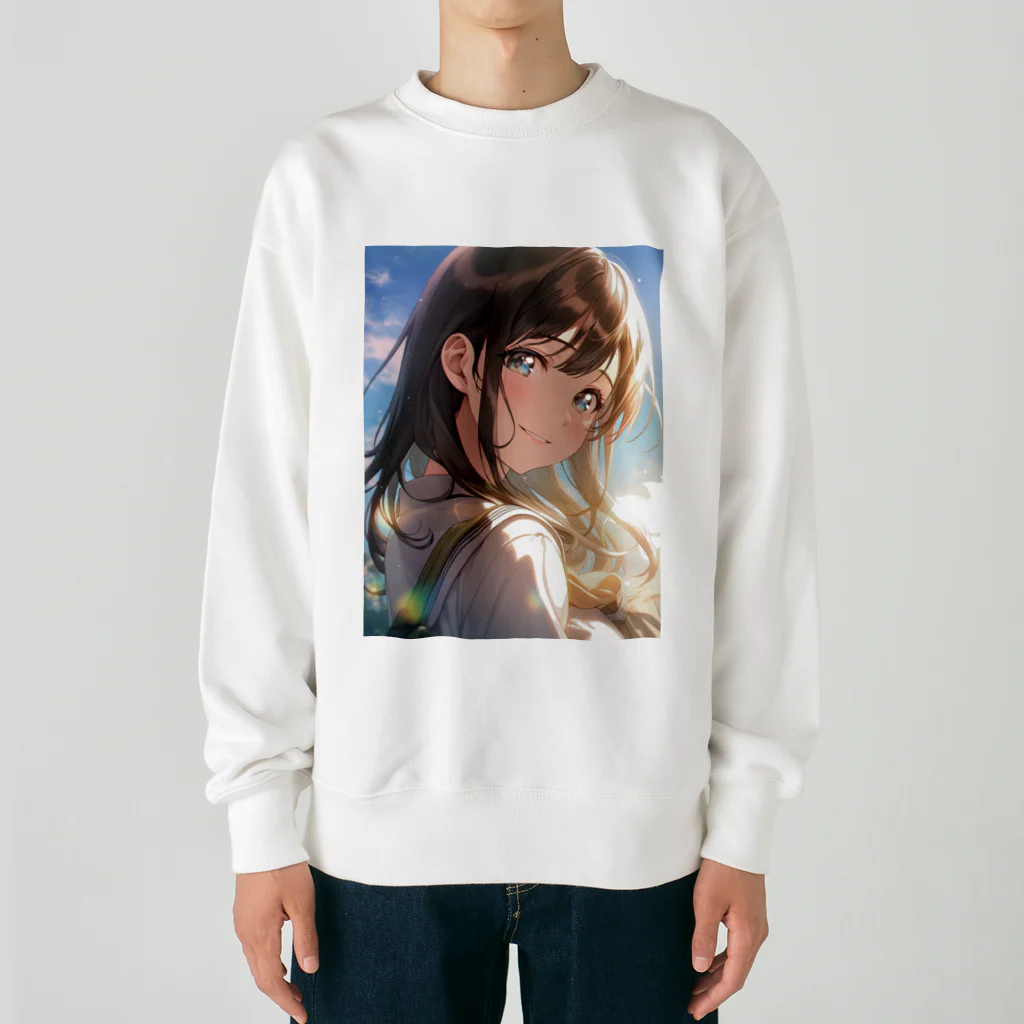 きゃんべるの彼女の微笑み - A Glimpse of Happiness Heavyweight Crew Neck Sweatshirt