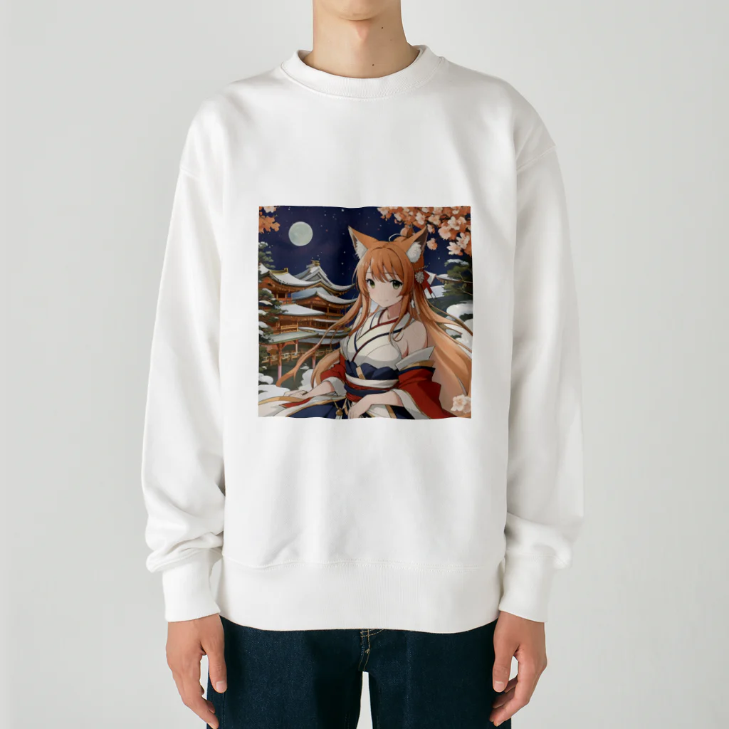 tamakakaのキツネの嫁入り Heavyweight Crew Neck Sweatshirt