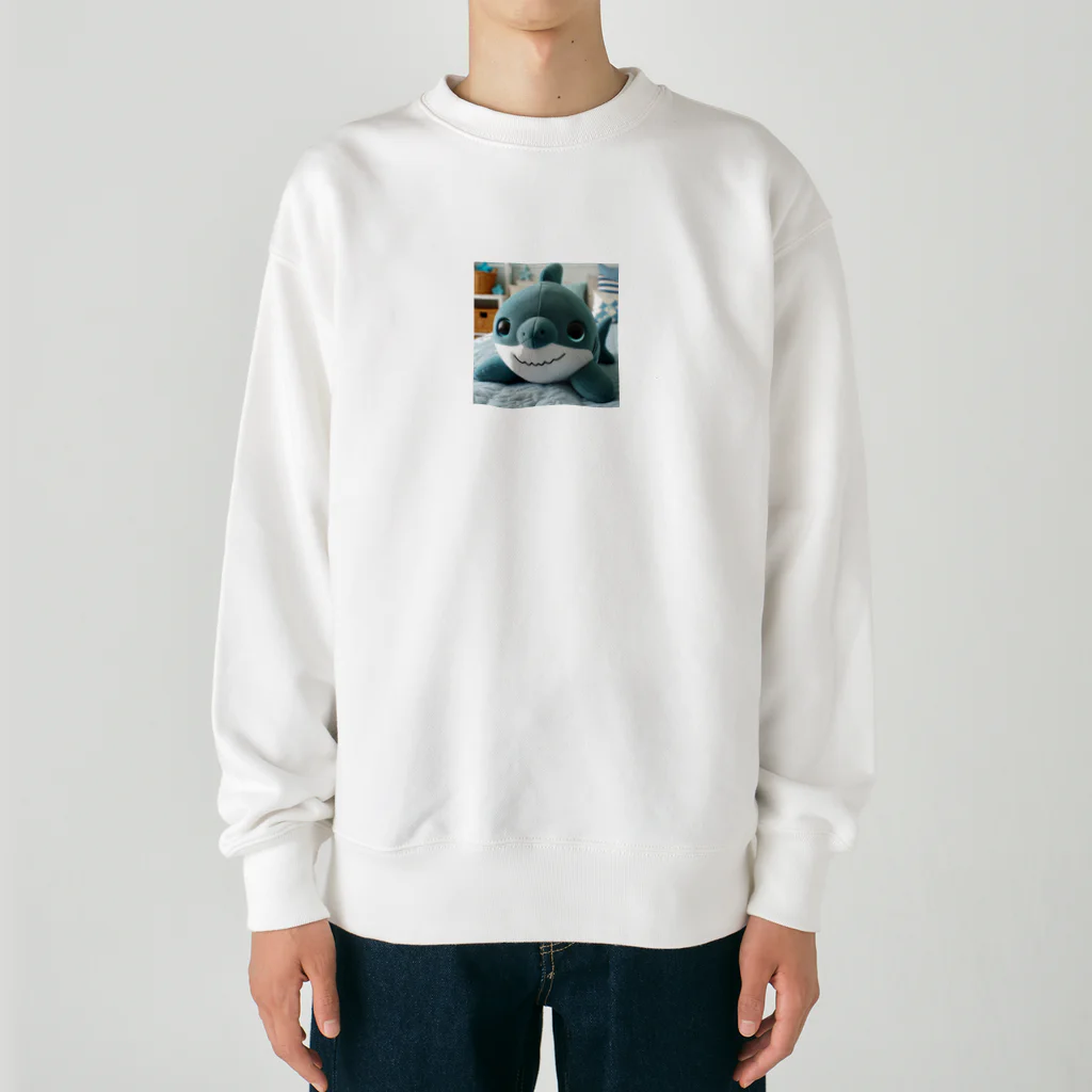 cute in cool shopの可愛いサメのぬいぐるみ Heavyweight Crew Neck Sweatshirt