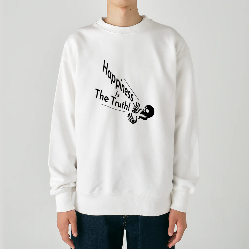 『NG （Niche・Gate）』ニッチゲート-- IN SUZURIのHappiness Is The Truth!（黒） Heavyweight Crew Neck Sweatshirt