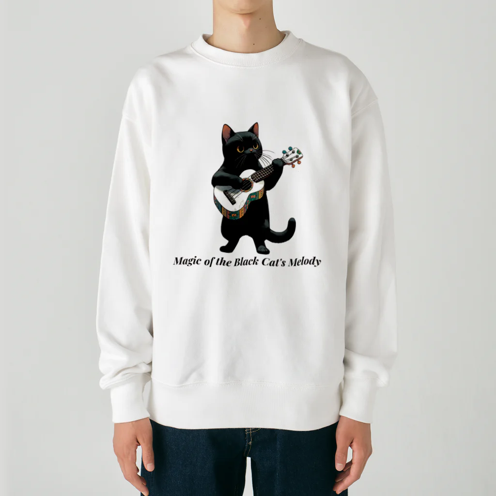 チェリモヤのねことウクレレ Heavyweight Crew Neck Sweatshirt