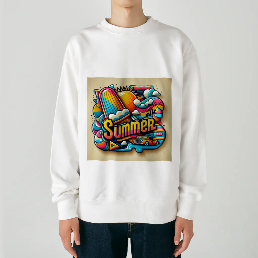 まんまるちゃんのサマー▪ノスタルジア Heavyweight Crew Neck Sweatshirt