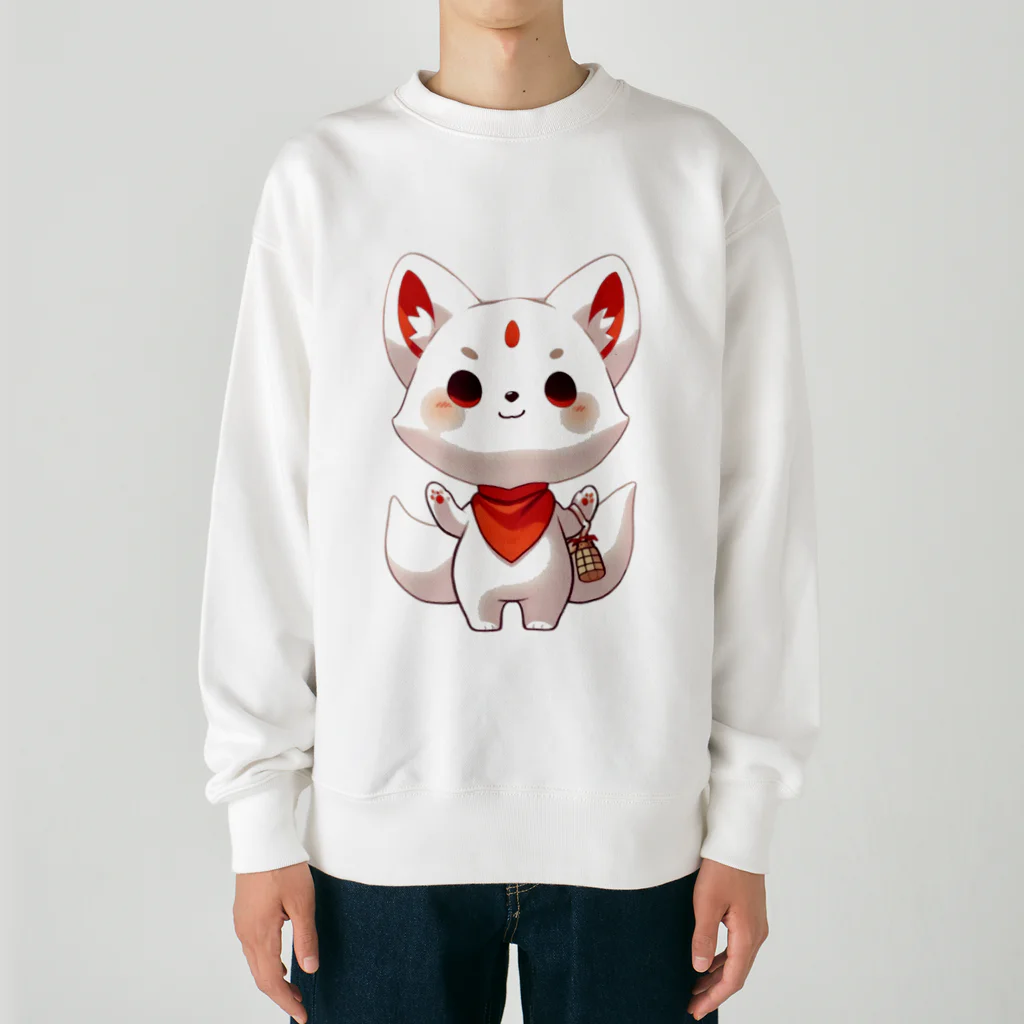 大江戸花火祭りのInari Fox Charm Magic～稲荷の狐5 Heavyweight Crew Neck Sweatshirt