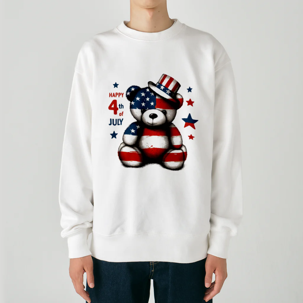 HappyFaceMarketのアメリカ独立記念日テディベア Happy 4th of July Heavyweight Crew Neck Sweatshirt