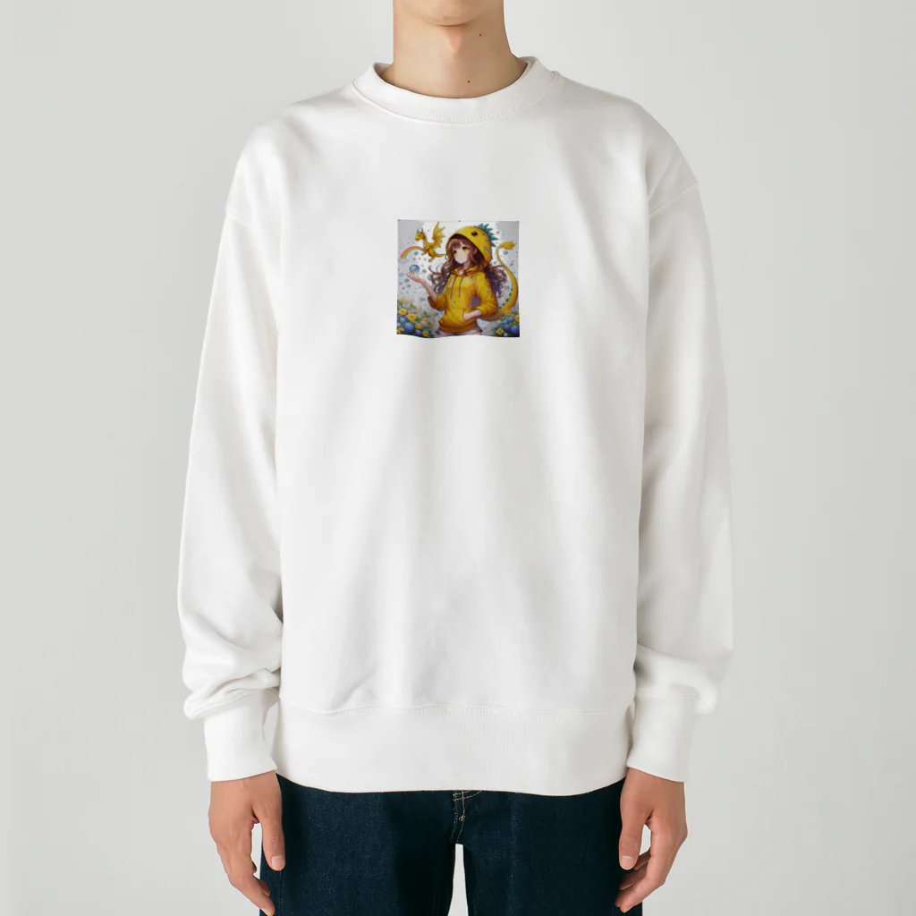 ドラゴンとわたしのドラ娘とドラゴン Heavyweight Crew Neck Sweatshirt