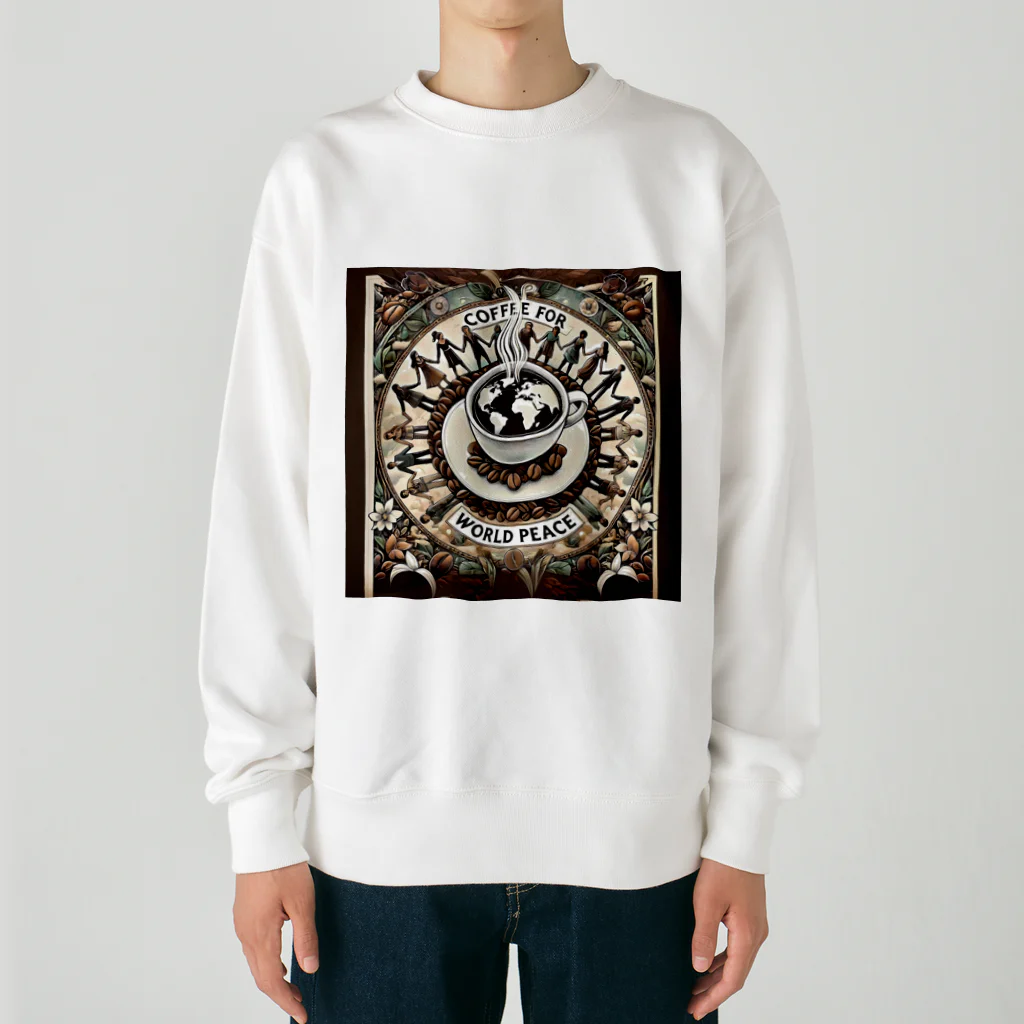 BIMAMECOFFEEのコーヒーで世界に平和を Heavyweight Crew Neck Sweatshirt