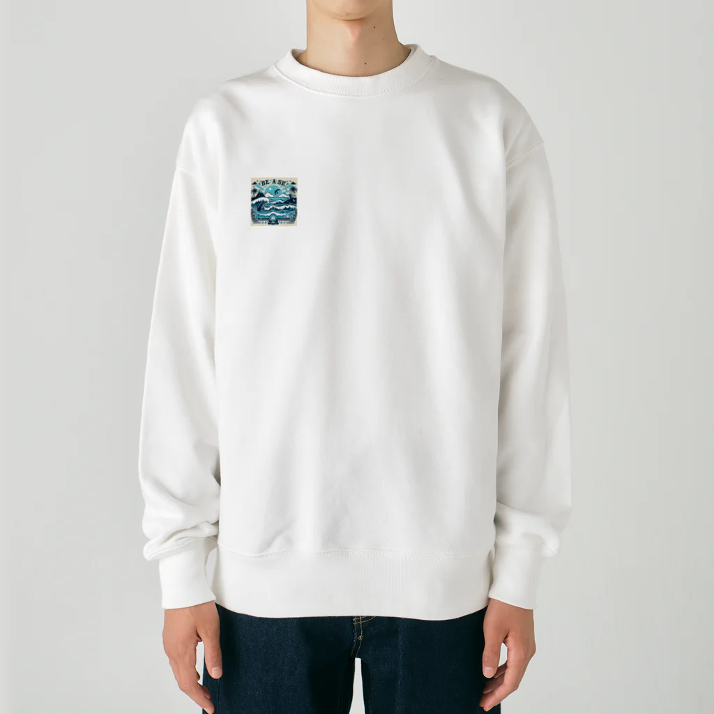 nijinosatoの青い海 Heavyweight Crew Neck Sweatshirt