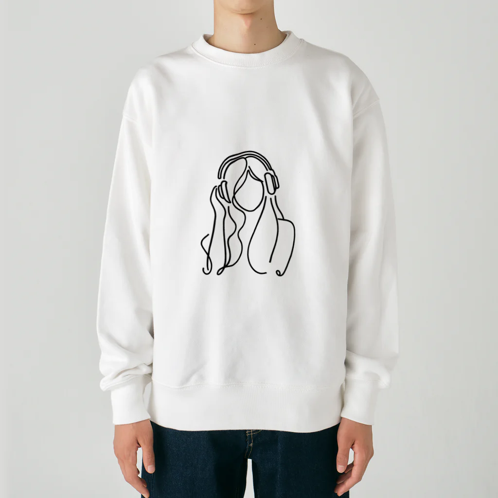 一筆書きアートの一筆書き風アート13 Heavyweight Crew Neck Sweatshirt