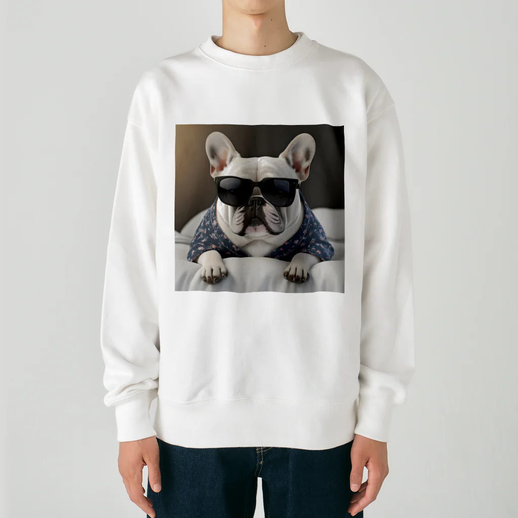 SI-SAAのおやすみBOSS犬 Heavyweight Crew Neck Sweatshirt